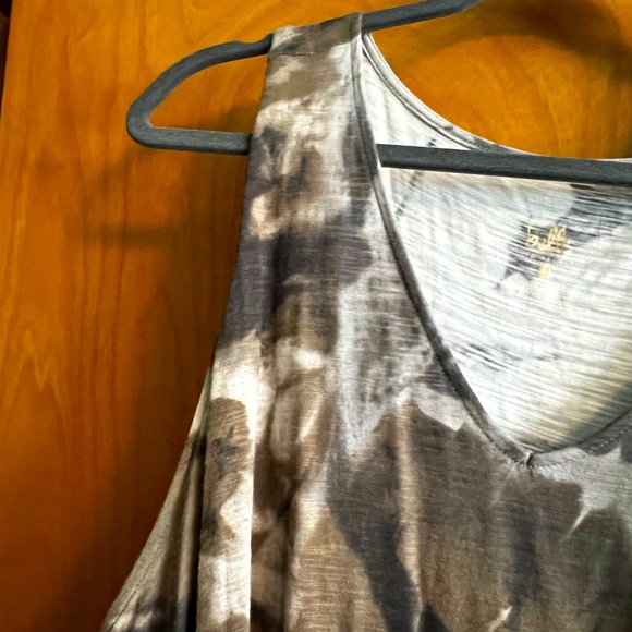 Belle by Kim Gravel Slub Knit Tank Dress + Matching Shrug. Olive Tie Dye. 2X - Picture 7 of 13